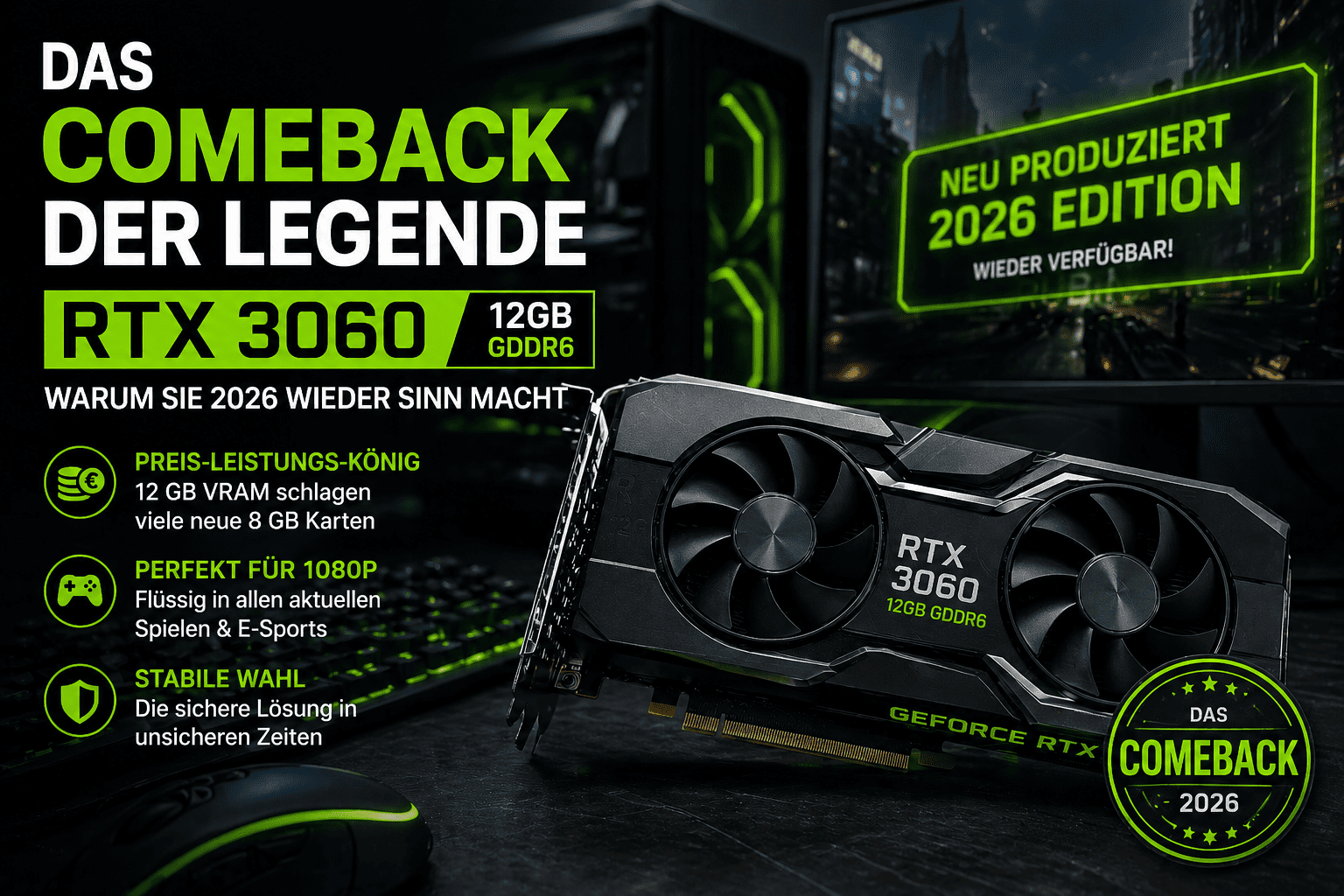 Die 300€-Antwort auf 1000€ GPUs: Wieso die RTX 3060 plötzlich unschlagbar ist